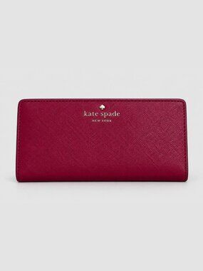 Kate Spade Women's Red Leather Bifold Wallet One Size 32091